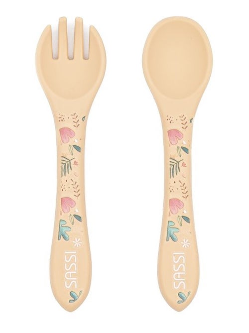 Set de tenedor y cuchara de silicona, animales | sassi junior - Kiabi