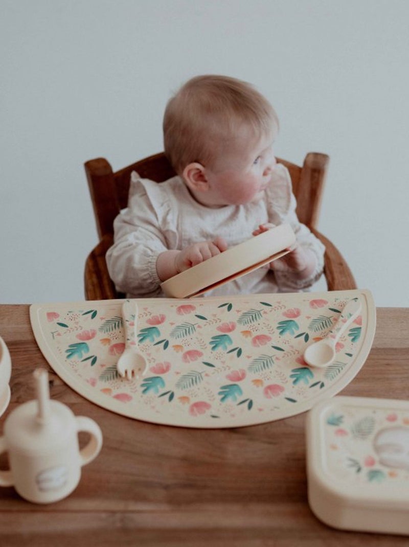 Set de tenedor y cuchara de silicona, animales | sassi junior Beige - Kiabi