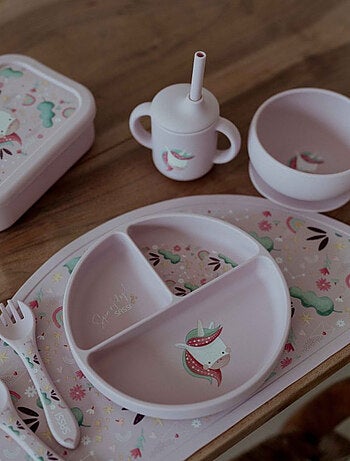 Set de tenedor y cuchara de silicona, animales | Sassi Junior