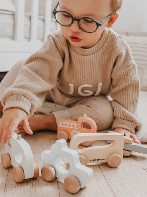 Set de vehículos de madera ambulancia y bombero Mamabrum - Kiabi