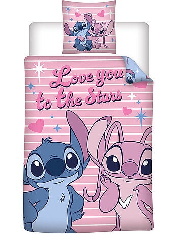 Set Decoración Habitación Niña Stitch & Angel Disney 3 Piezas – Funda Nórdica 140x200 cm Reversible