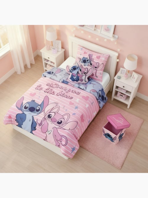 Set Decoración Habitación Niña Stitch & Angel Disney 3 Piezas – Funda Nórdica 140x200 cm Reversible - Kiabi