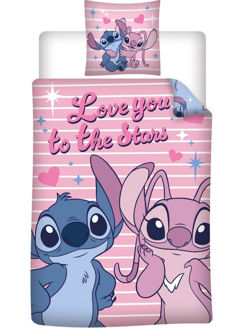 Set Decoración Habitación Niña Stitch & Angel Disney 3 Piezas – Funda Nórdica 140x200 cm Reversible - Kiabi