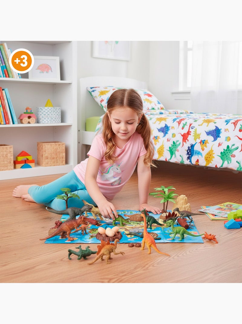 Set dinosaurios con tapete y accesorios 30 pzas. Animal world N/D - Kiabi