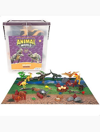 Set dinosaurios con tapete y accesorios 52 pzas. Animal world