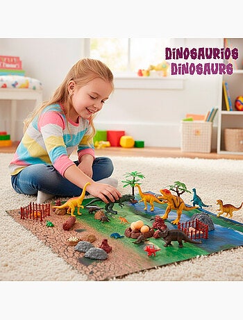 Set dinosaurios con tapete y accesorios 52 pzas. Animal world