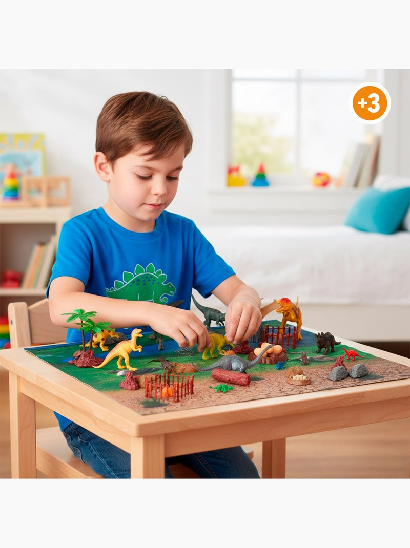 Set dinosaurios con tapete y accesorios 52 pzas. Animal world N/D - Kiabi