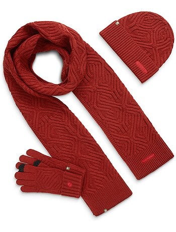 Set gorro, bufanda y guantes fitness hombre y mujer triad pumpkin