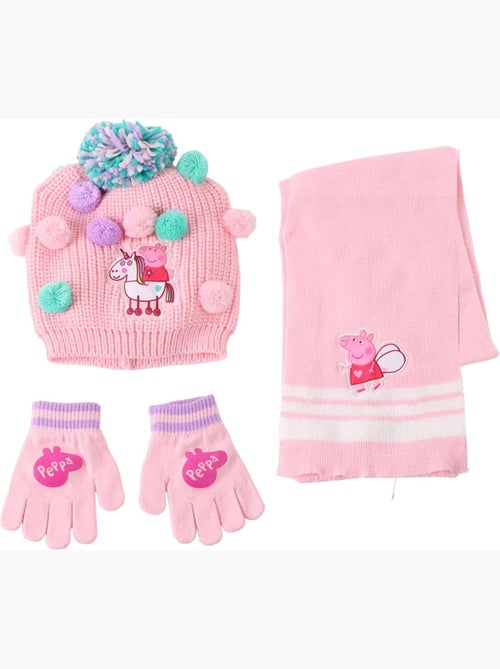 Set gorro guantes y bufanda Peppa Pig Niña y niño - Kiabi