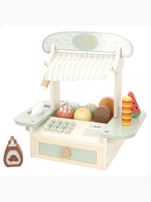Set heladería de madera con 11 piezas 30x21x29 cm WOOMAX - Kiabi