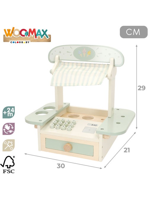 Set heladería de madera con 11 piezas 30x21x29 cm WOOMAX - Kiabi