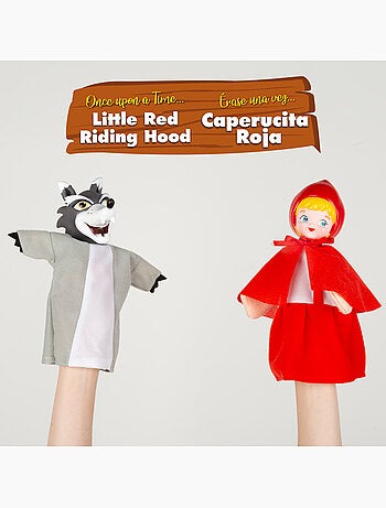 Set marionetas caperucita roja 25 cm cucu show