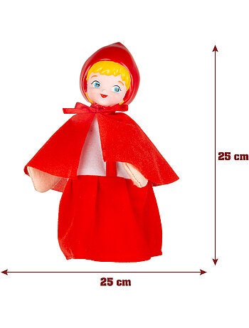 Set marionetas caperucita roja 25 cm cucu show