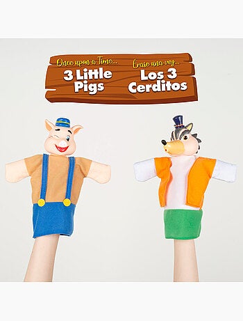 Set marionetas los tres cerditos 25 cm cucu show