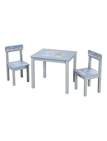 Set mesa y 2 sillas infantil en madera maciza - diseño Patrulla Canina - 'Roba Paw Patrol'
