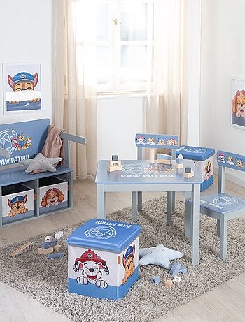 Set mesa y 2 sillas infantil en madera maciza - diseño Patrulla Canina - 'Roba Paw Patrol'