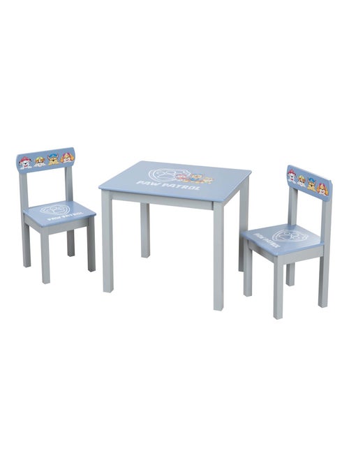 Set mesa y 2 sillas infantil en madera maciza - diseño Patrulla Canina - 'Roba Paw Patrol' - Kiabi