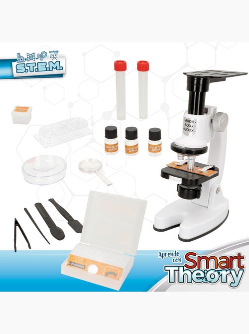 Set microscopio de juguete con luz led y soporte para móvil smart theory - Kiabi