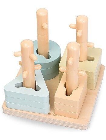 Set Montessori madera 2-3 años con ábaco, puzles y formas, juguete educativo infantil