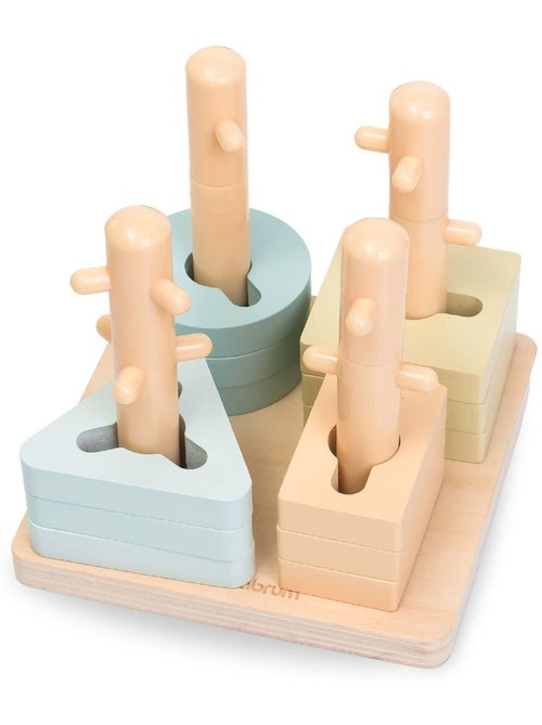 Set Montessori madera 2-3 años con ábaco, puzles y formas, juguete educativo infantil - Kiabi