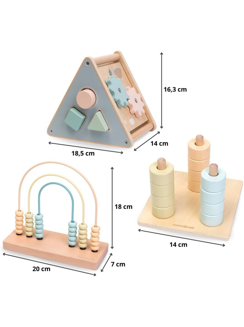 Set Montessori madera 2-3 años con ábaco, puzles y formas, juguete educativo infantil N/D - Kiabi