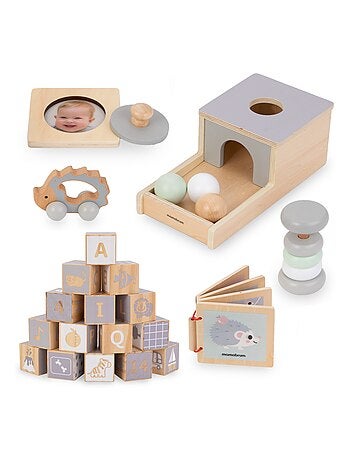 Set Montessori madera 6 juegos educativos Mamabrum