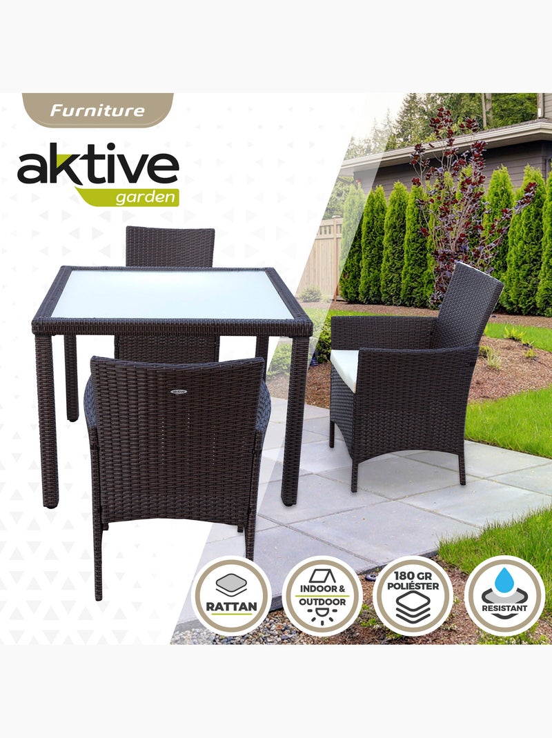 Set muebles de terraza sillas y mesa aktive Marrón/ Marrón - Kiabi