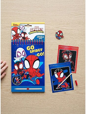 Set papelería cuaderno de rascar spidey marvel
