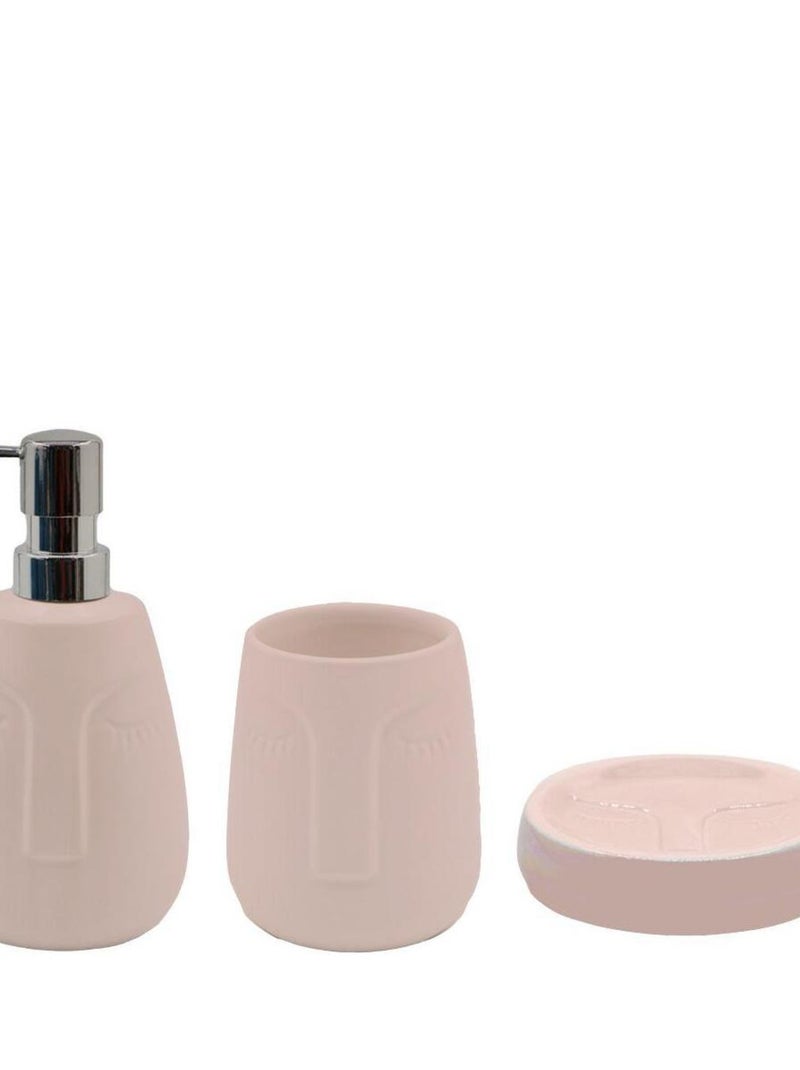 Set para baño de rostro 3 piezas cerámica rosa MOAÏ – Guy Levasseur Rosa - Kiabi
