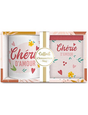Set taza cerámica y calcetines chérie d'amour - cmp