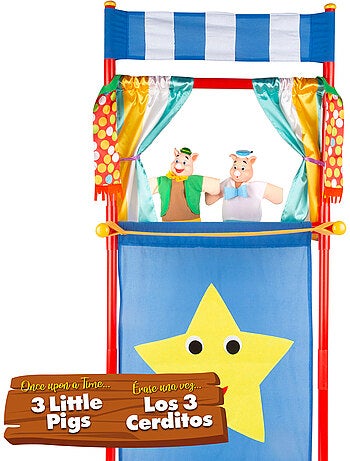 Set teatro de marionetas los tres cerditos 25 cm cucu show