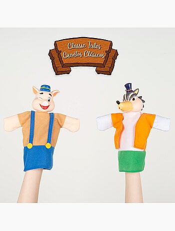 Set teatro de marionetas los tres cerditos 25 cm cucu show