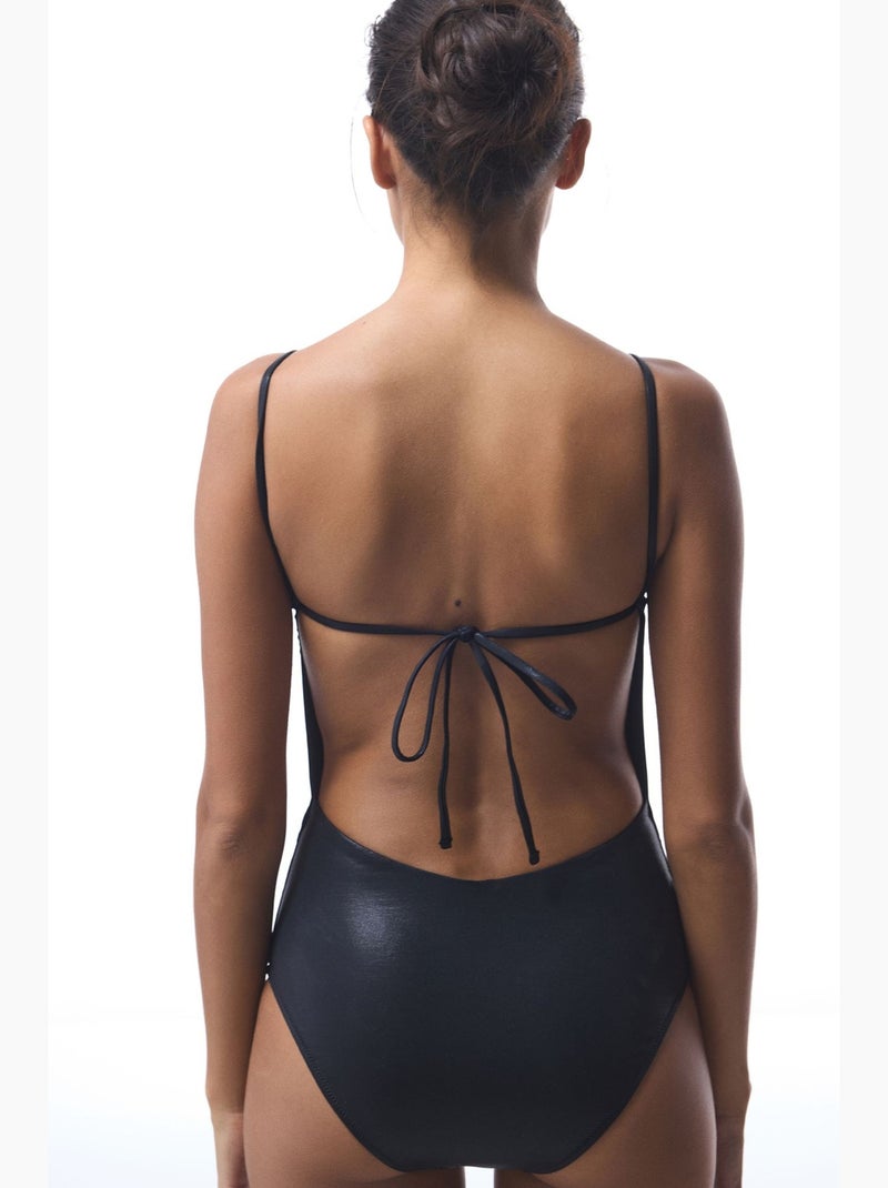 Shale bañador de corte minimal penti Negro - Kiabi