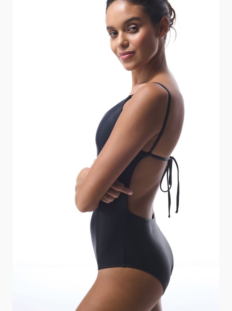 Shale bañador de corte minimal penti Negro - Kiabi