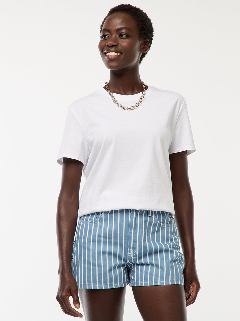 Short a rayas Azul - Kiabi
