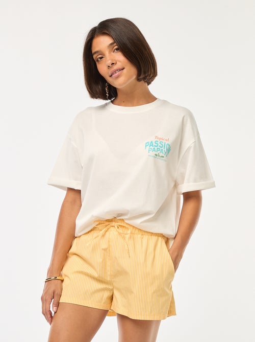 Short a rayas de popelina - Kiabi