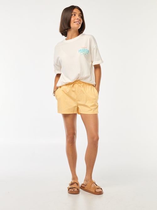 Short a rayas de popelina - Kiabi