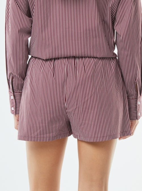 Short a rayas de popelina - Kiabi