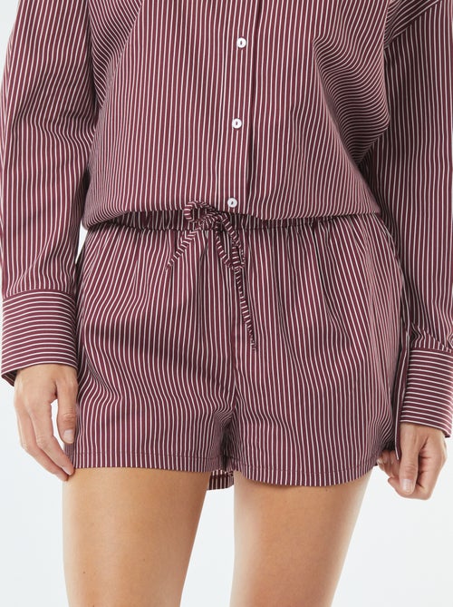 Short a rayas de popelina - Kiabi