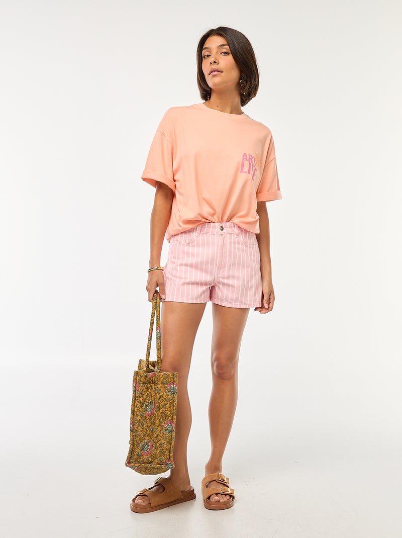 Short a rayas Rosa - Kiabi