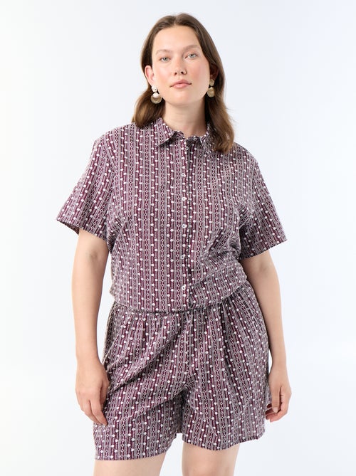Short ancho con estampados bordados - Kiabi