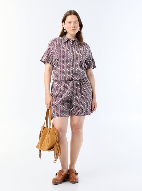 Short ancho con estampados bordados - Kiabi