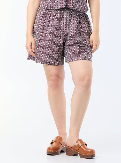 Short ancho con estampados bordados - Kiabi
