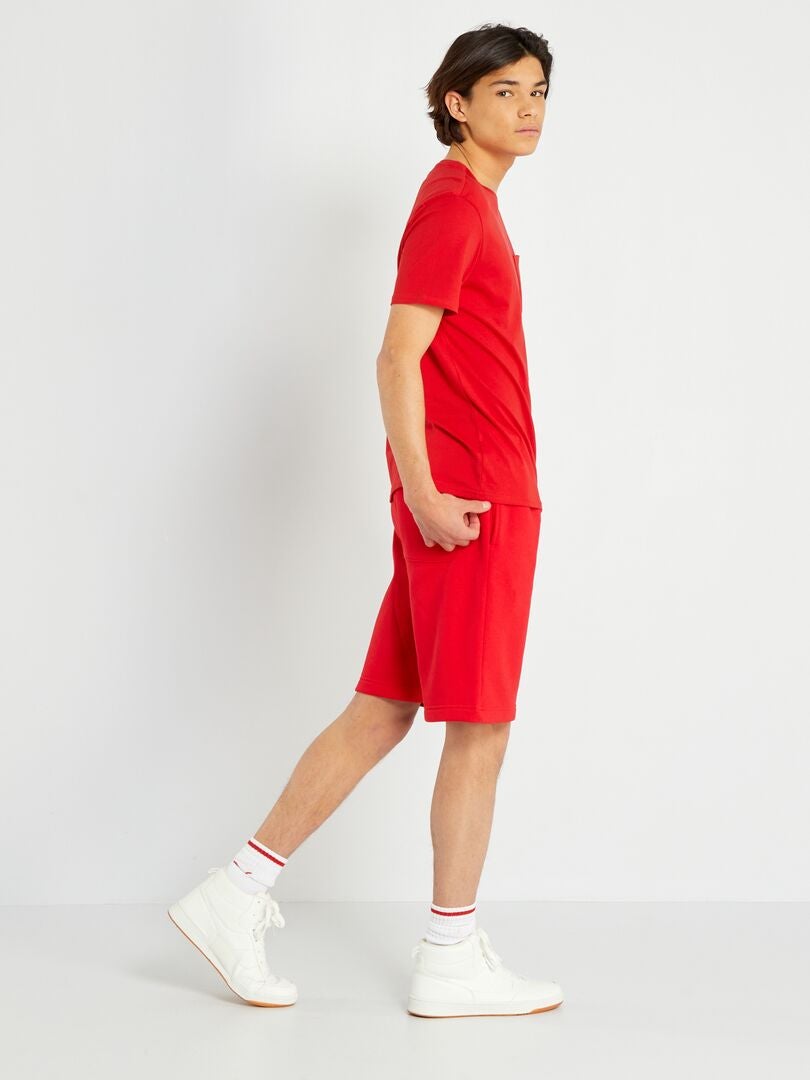Short bermuda de felpa rojo - Kiabi