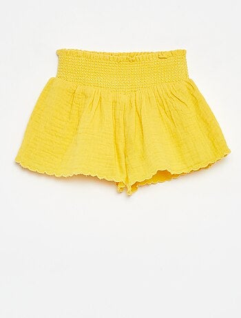 Short bordado de gasa de algodón