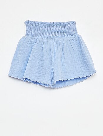 Short bordado de gasa de algodón