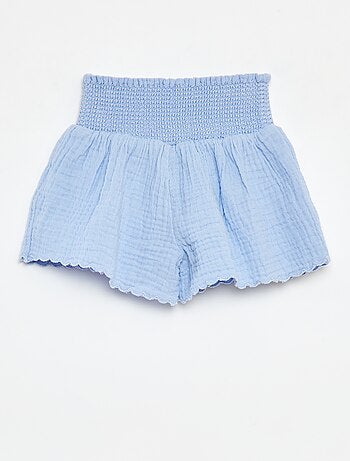 Short bordado de gasa de algodón
