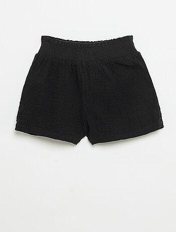 Short bordado de gasa de algodón