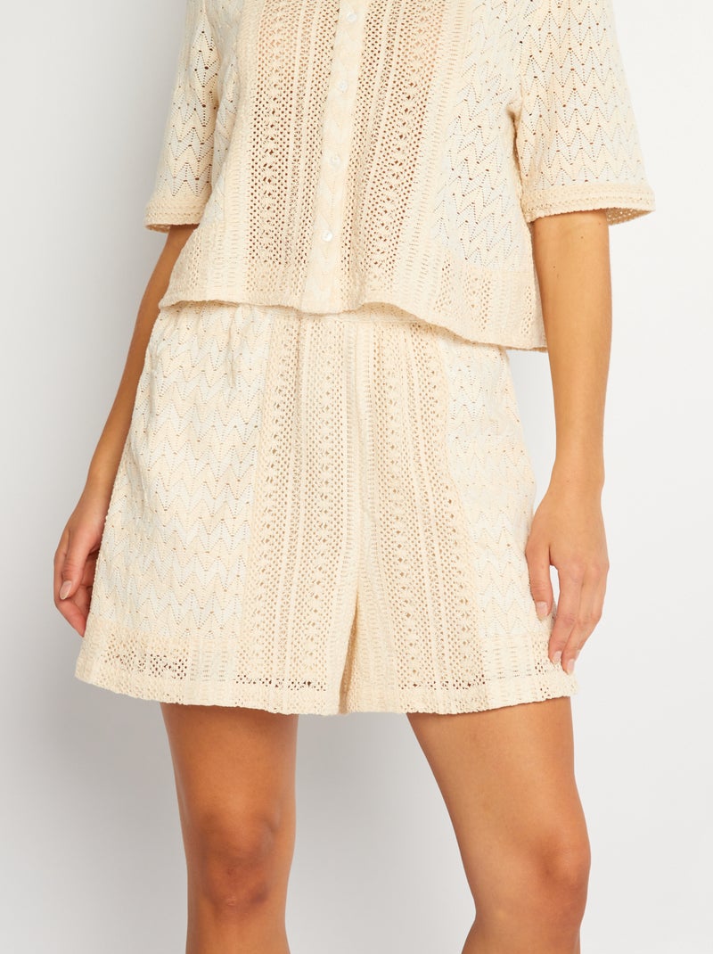 Short calado Beige - Kiabi