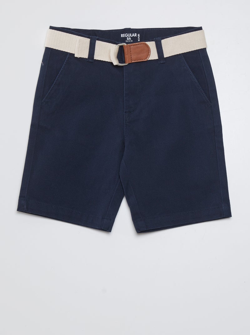Short chino + cinturón azul - Kiabi
